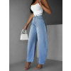Modré stylové široké baggy džíny ALMINA