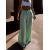 Světle zelené široké mušelínové kalhoty KONOVE