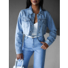 Modrá džínová krátká crop bunda CHRISI