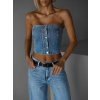 Modrý džínový korzetový top CONTANZE