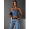 Modrý džínový korzetový top CONTANZE
