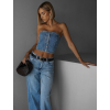 Modrý džínový korzetový top CONTANZE