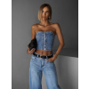 Modrý džínový korzetový top CONTANZE