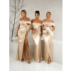 Zlaté saténové dlouhé šaty REPAL pro družičky