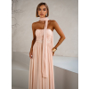 Pudrové tylové společenské šaty BOLEMIR s vlečkou