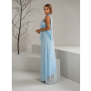 Světle modré tylové dlouhé šaty BOLEMIR s vlečkou