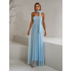 Světle modré tylové dlouhé šaty BOLEMIR s vlečkou