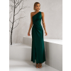 Smaragdové elegantní šaty FIAMMAR na jedno rameno