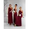 Bordó šifónové dlouhé šaty FLOAT pro družičky