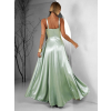 Světle zelené dlouhé saténové šaty HELSIN