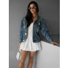 Modrá stylová džínová bunda DORITA s knoflíky
