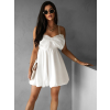 Bílé krátké balónové šaty PALADA s mašlí