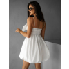 Bílé krátké balónové šaty PALADA s mašlí