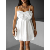 Bílé krátké balónové šaty PALADA s mašlí