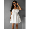 Bílé krátké balónové šaty PALADA s mašlí