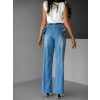 Modré wide leg široké džíny CUIANG s mašlí