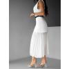 Bílá dvojitá dlouhá sukně EDANE s plisovanou sukní