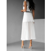 Bílá dvojitá dlouhá sukně EDANE s plisovanou sukní
