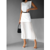 Bílá dvojitá dlouhá sukně EDANE s plisovanou sukní