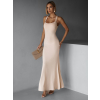 Krémové elegantní dlouhé šaty NELINA