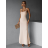 Krémové elegantní dlouhé šaty NELINA