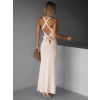 Krémové elegantní dlouhé šaty NELINA