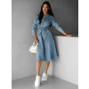 Modré džínové vypasované šaty KHANIA