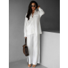 Bílé široké lehké volné kalhoty BODOY