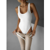 Bílé jednoduché basic body CIMILO s výstřihem