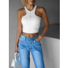 Bílý sportovní crop top ALADIN na zip