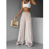 Béžové saténové široké kalhoty SITAKE