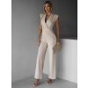 Béžový elegantní dlouhý overal FREDENA s knoflíky
