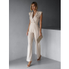 Béžový elegantní dlouhý overal FREDENA s knoflíky