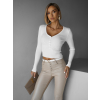 Bílý žebrovaný top SLIMENA