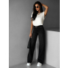 Černé široké wide leg pohodlné džíny CHIMLEA