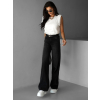 Černé široké wide leg pohodlné džíny CHIMLEA