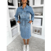 Modré džínové šaty CHOMA s páskem