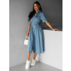 Modré džínové áčkové šaty MOCAVA
