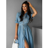 Modré džínové áčkové šaty MOCAVA