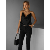 Černý elegantní saténový top BAELY