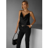 Černý elegantní saténový top BAELY