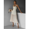 Krémové dlouhé elegantní šaty FINIASA