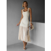 Krémové dlouhé elegantní šaty FINIASA