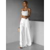 Bílé saténové široké kalhoty SITAKE