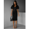 Černé elegantní šaty ODDALA s knoflíky