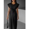 Černé saténové midi šaty SIMONO