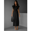 Černé saténové midi šaty SIMONO