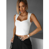 Bílý top TARLYA  s výstřihem