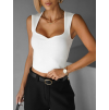 Bílý top TARLYA  s výstřihem
