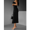 Černá dlouhá sukně EDANE s plisovanou sukní